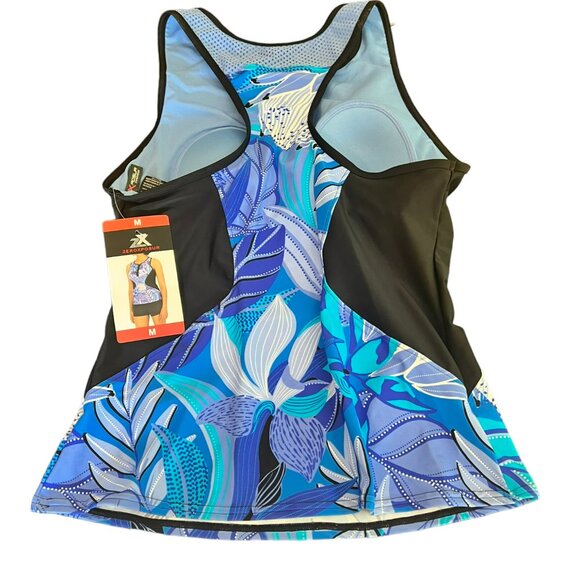Women's‎ NWT ZeroXposur Scuba Blue Tankini 2 Piece Swimsuit Size Medium - Picture 6 of 8